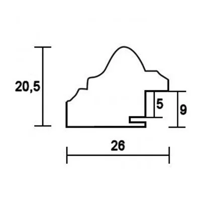 Barock-Bilderrahmen Profil 86 Maßanfertigung silber | Normalglas (2 mm)