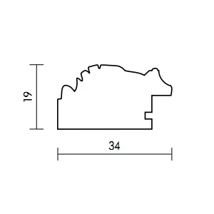Barock-Bilderrahmen Profil 94 Maßanfertigung schwarz | Normalglas (2 mm)