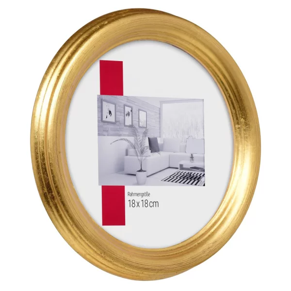 Rundrahmen Profil HB 30x30 cm | gold | Normalglas (2 mm)