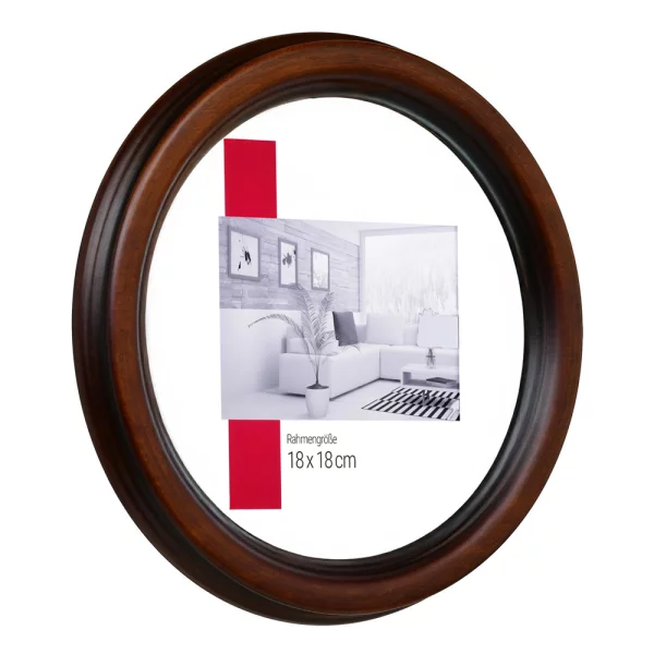 Rundrahmen Profil HB 15x15 cm | nussbaum | Normalglas (2 mm)
