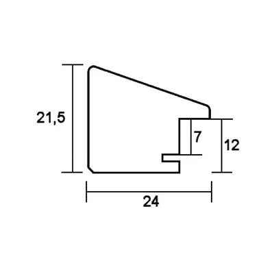 Holz-Bilderrahmen Profil Top N 7x10 cm | schwarz | Normalglas (2 mm)