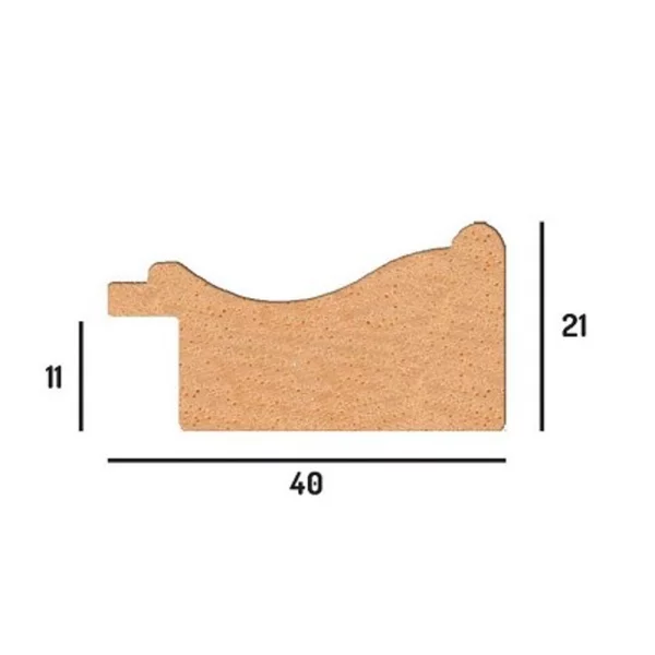 Holz-Bilderrahmen Kinga 50x70 cm | Braun mit goldenem Streifen | Kunstglas (1 mm)