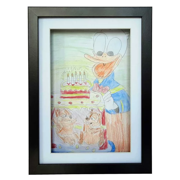 Holz Bilderrahmen Draw zum Öffnen - für DIN A4 Bilder 21x29,7 cm (DIN A4) | schwarz | Kunstglas (1 mm)