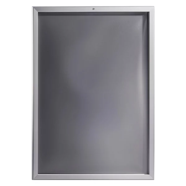 32 mm Klapprahmen, abschließbar, wetterfest DIN A1 59,4x84,1 cm (A1) | silber | Kunstglas mattiert (1 mm)