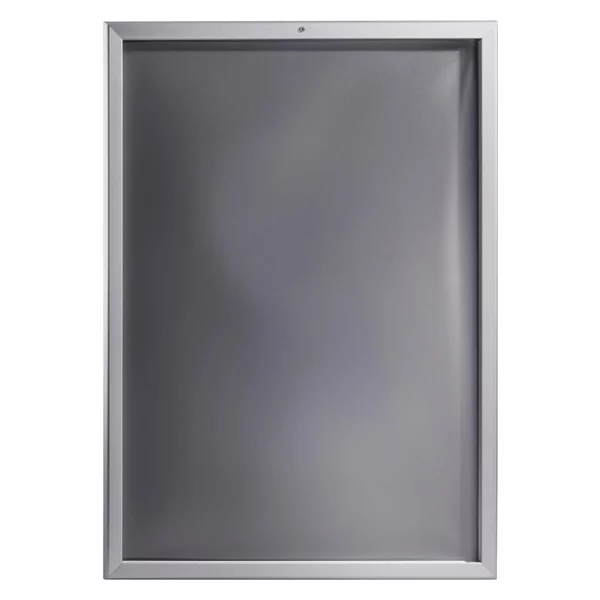 32 mm Klapprahmen, abschließbar, wetterfest 42x59,4 cm (A2) | silber | Kunstglas mattiert (1 mm)