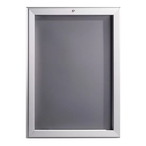 32 mm Klapprahmen, abschließbar, wetterfest 29,7x42 cm (A3) | silber | Kunstglas mattiert (1 mm)