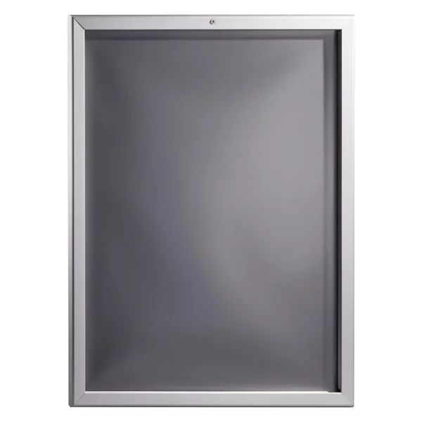 32 mm Klapprahmen, abschließbar, wetterfest DIN B2 50x70,7 cm (B2) | silber | Kunstglas mattiert (1 mm)