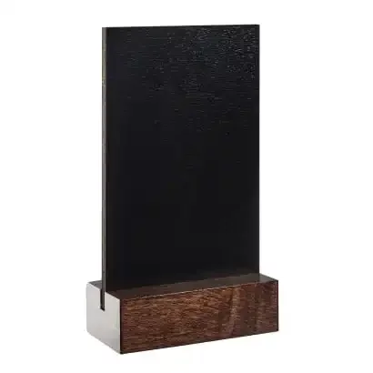Tischaufsteller mit Kreidetafel A6 hoch | dunkelbraun