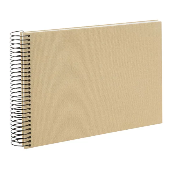 Spiralalbum Bella Vista - 40 weiße Seiten zum Einkleben (17x24 cm) 24x17 cm (40 Seiten) | beige