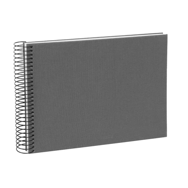 Spiralalbum Bella Vista - 40 weiße Seiten zum Einkleben (17x24 cm) 24x17 cm (40 Seiten) | grau