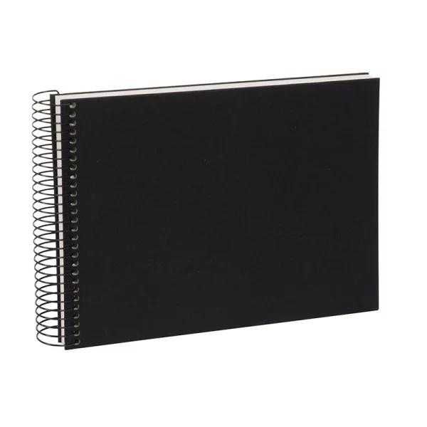 Spiralalbum Bella Vista - 40 weiße Seiten zum Einkleben (17x24 cm) 24x17 cm (40 Seiten) | schwarz