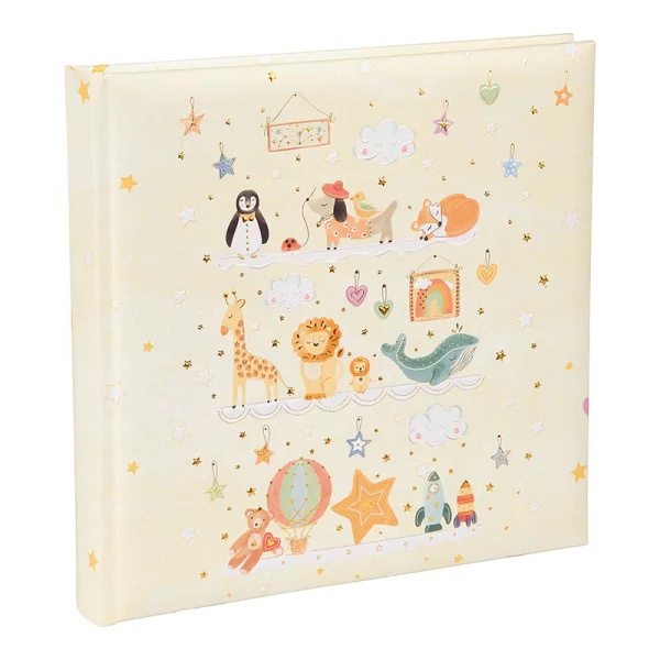 Fotoalbum Toy Zoo mit 60 weißen Seiten zum Einkleben, 25x25 cm 25x25 cm (60 Seiten) | beige