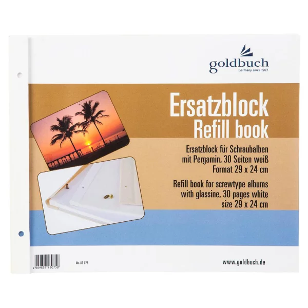 Ersatzblöcke für Schraubalben 29x24 cm | weiß