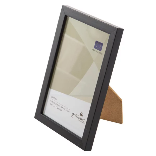 Holz-Fotorahmen Skandi 10x15 cm | Schwarz | Normalglas (2 mm)