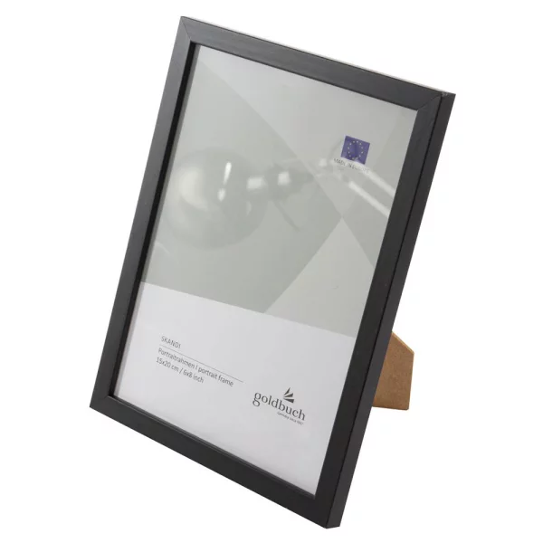 Holz-Bilderrahmen Skandi 15x20 cm | Schwarz | Normalglas (2 mm)
