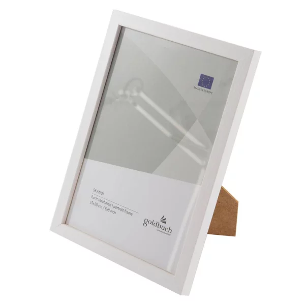 Holz-Bilderrahmen Skandi 15x20 cm | Weiß | Normalglas (2 mm)