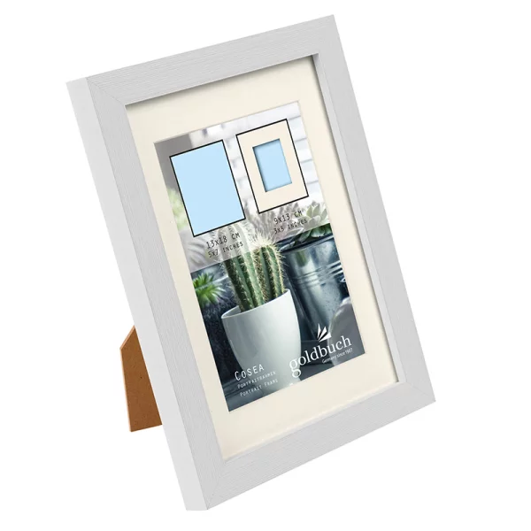 Kunststoff-Bilderrahmen Cosea mit Passepartout 13x18 cm (9x13 cm) | grau | Normalglas (2 mm)