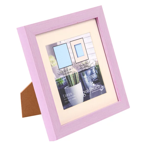 Kunststoff Bilderrahmen Cosea mit Passepartout 15x15 cm (10x10 cm) | pink | Normalglas (2 mm)