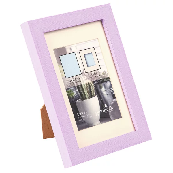 Kunststoff Bilderrahmen Cosea mit Passepartout 10x15 cm (6x9 cm) | pink | Normalglas (2 mm)