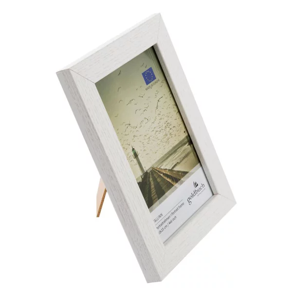 Holz Bilderrahmen Tallinn (MDF) 10x15 cm | weiß | Normalglas (2 mm)