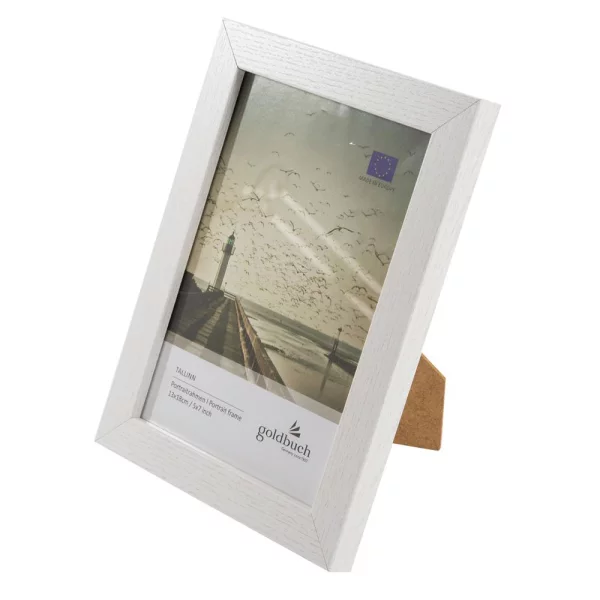 Holz Bilderrahmen Tallinn (MDF) 13x18 cm | weiß | Normalglas (2 mm)