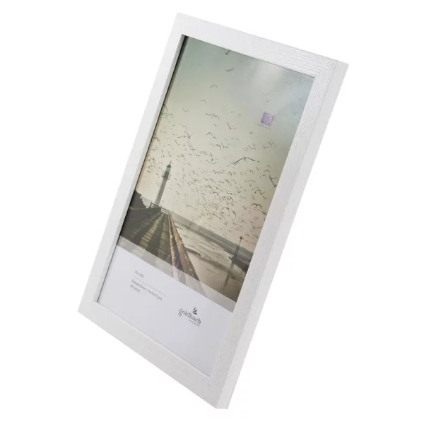 Holz Bilderrahmen Tallinn (MDF) 21x29,7 cm (DIN A4) | weiß | Normalglas (2 mm)
