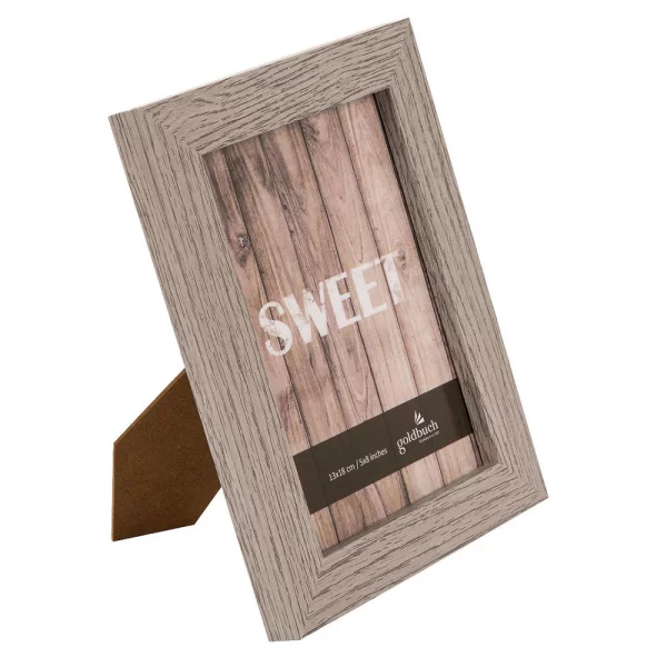 Holz-Bilderrrahmen Dream (MDF) 13x18 cm | grau | Normalglas (2 mm)