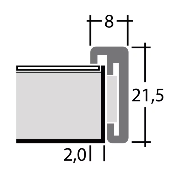 Alu 6 Magnet-Bilderrahmen 50x50 | Silber matt | Normalglas