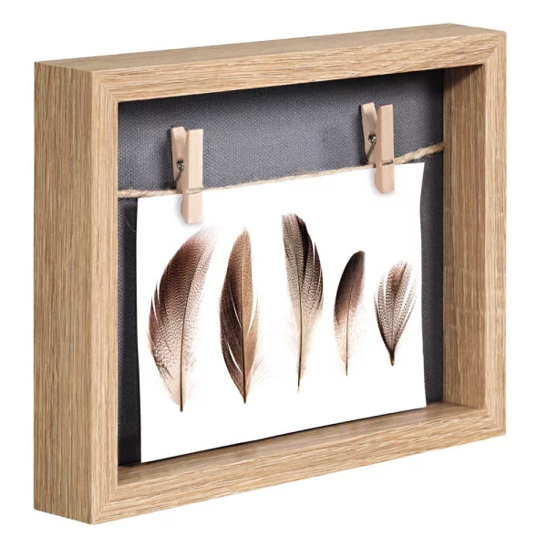 Bilderrahmen Cavo mit Schnur und Klammern 16,5x21,5 cm | Eiche