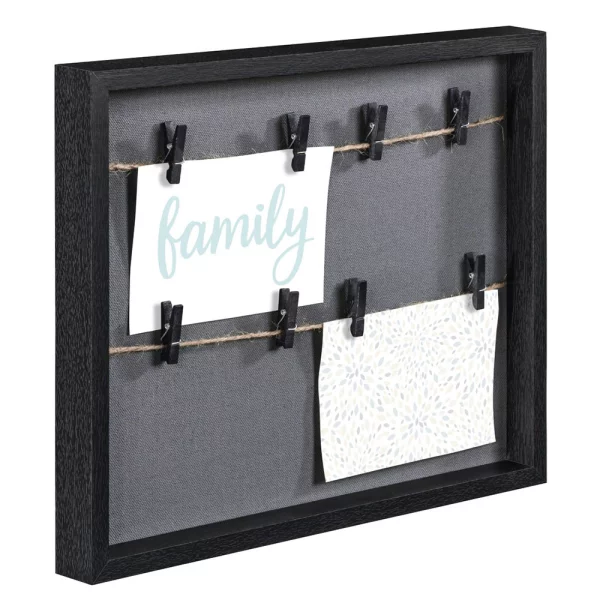Bilderrahmen Cavo mit 2 Schnüren und Klammern 29,5x36,5 cm | Schwarz