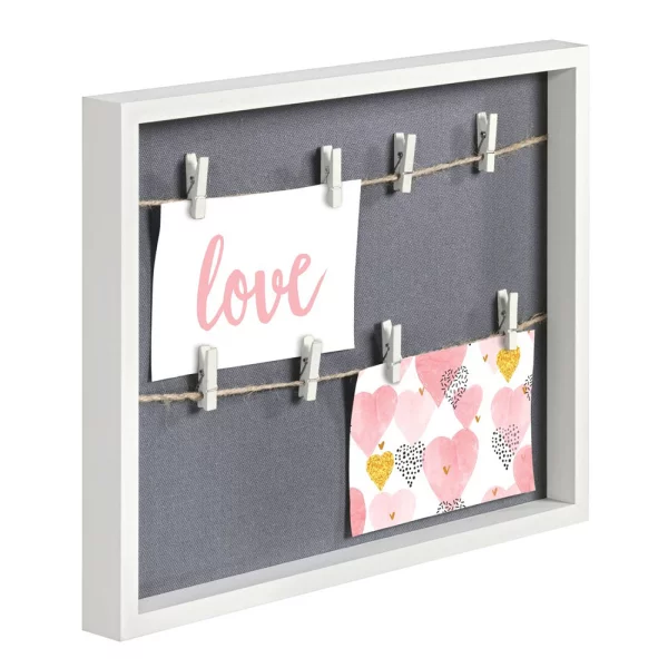 Bilderrahmen Muro mit 2 Schnüren und Klammern 29,5 x 36,5 cm | Weiß