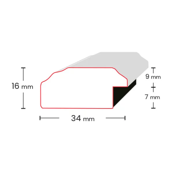 Holz Bilderrahmen Rivon 10x15 cm | Weiß | Normalglas (2 mm)