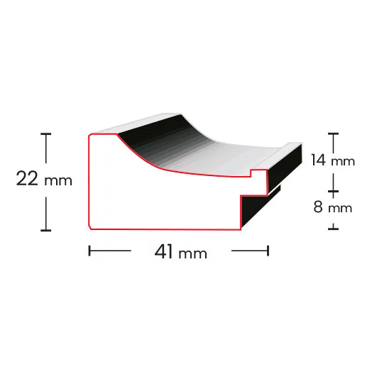 Holz Bilderrahmen Caelen 10x15 cm | Weiß | Normalglas (2 mm)