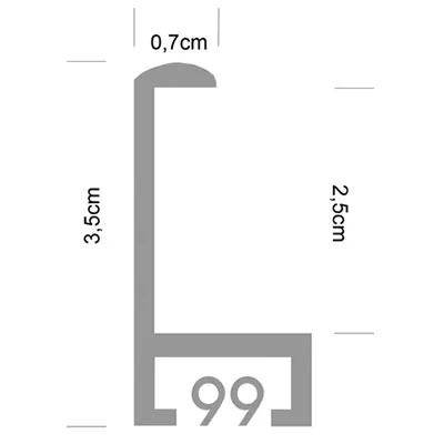 Aluminum kader Samuel 21x29,7 cm (A4) | zilver glanzend, zijkanten geborsteld | normaal glas (2 mm)