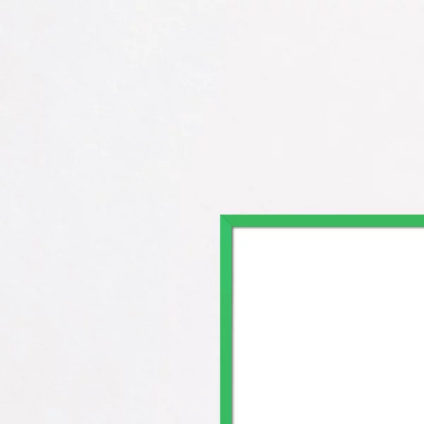 1,5 mm Passepartout - Weiß mit farbigem Kern, individueller Ausschnitt 20x20 cm | White-Green