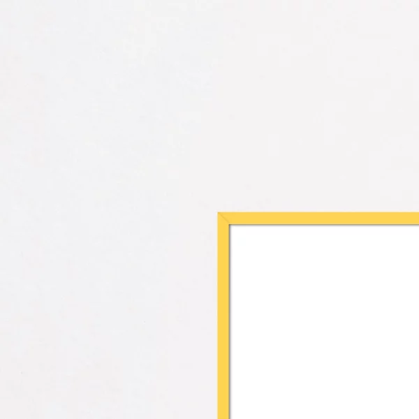 1,5 mm Passepartout - Weiß mit farbigem Kern, Maßanfertigung White-Yellow