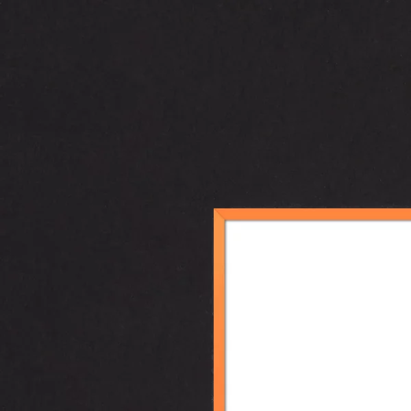 1,5 mm Passepartout - Schwarz mit farbigem Kern, individueller Ausschnitt 20x20 cm | Black-Orange