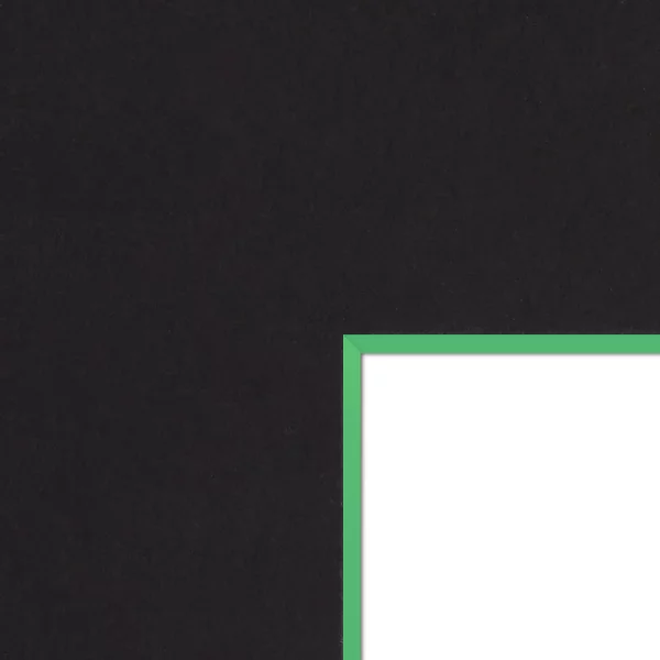 1,5 mm Passepartout - Schwarz mit farbigem Kern, Maßanfertigung Black-Green