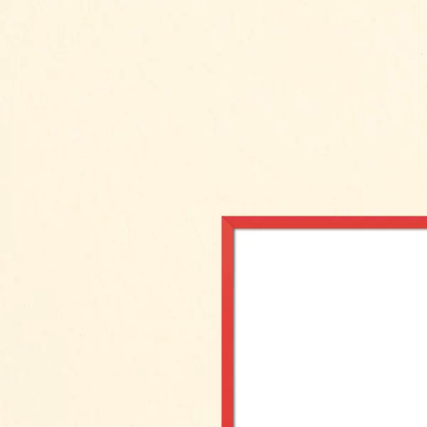 1,5 mm Passepartout - Creme mit farbigem Kern, individueller Ausschnitt 20x20 cm | Cream-Red