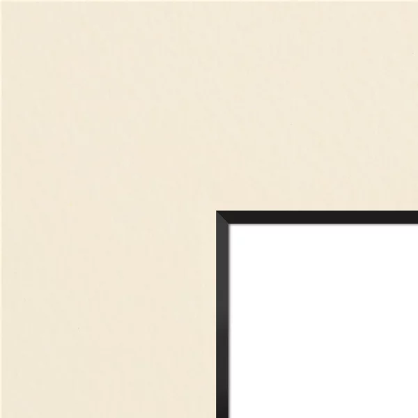1,5 mm Passepartout - Creme mit farbigem Kern, Maßanfertigung Cream-Black