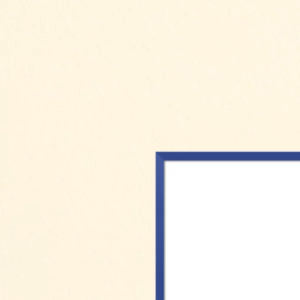 1,5 mm Passepartout - Creme mit farbigem Kern, Maßanfertigung Cream-Dark Blue