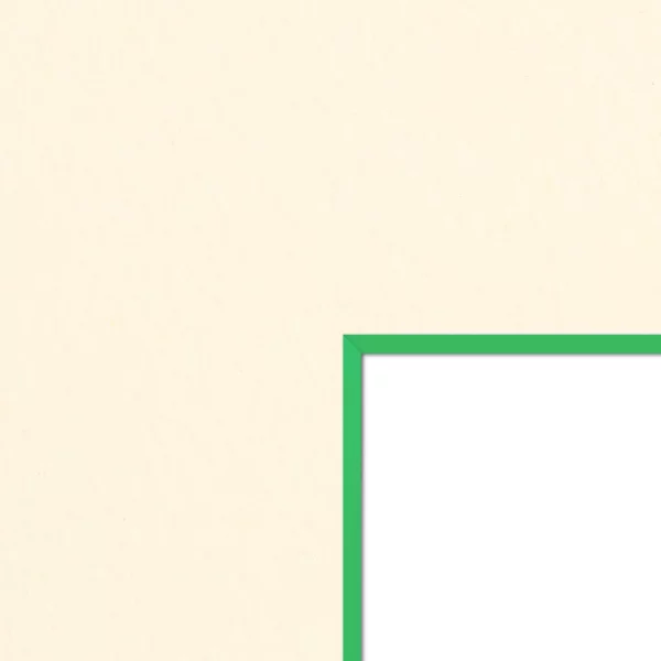 1,5 mm Passepartout - Creme mit farbigem Kern, Maßanfertigung Cream-Green