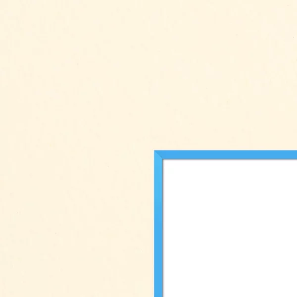 1,5 mm Passepartout - Creme mit farbigem Kern, Maßanfertigung Cream-Light Blue