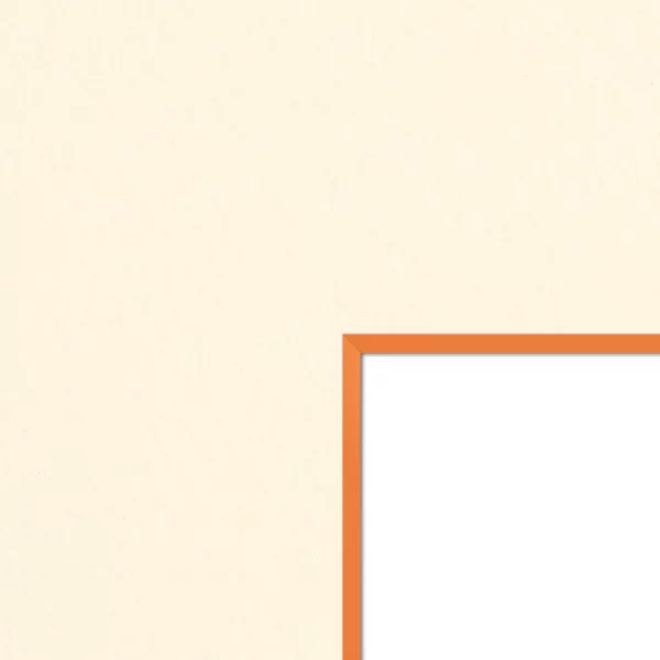 1,5 mm Passepartout - Creme mit farbigem Kern, Maßanfertigung Cream-Orange