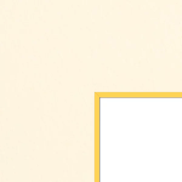 1,5 mm Passepartout - Creme mit farbigem Kern, Maßanfertigung Cream-Yellow