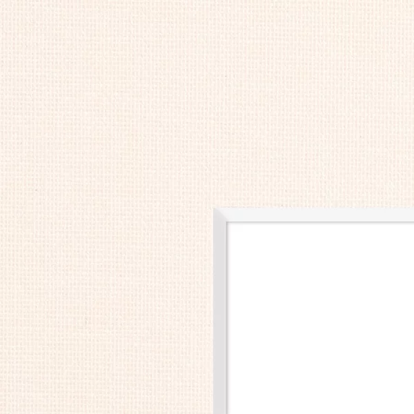 1,5 mm Leinen-Passepartout mit individuellem Ausschnitt 20x20 cm | White