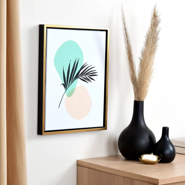Caisse américaine Eclipse noir 60x80 cm | noir avec bord en or | cadre vide (sans verre ni panneau arrière)