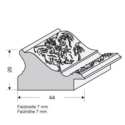 Barockrahmen Pratteln 20x30 cm | altgold verziert, flaemischer Barock | Normalglas (2 mm)