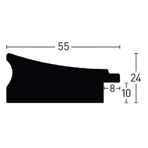 Holz-Bilderrahmen Sun 55 50x70 cm | Schwarz | Normalglas (2 mm)