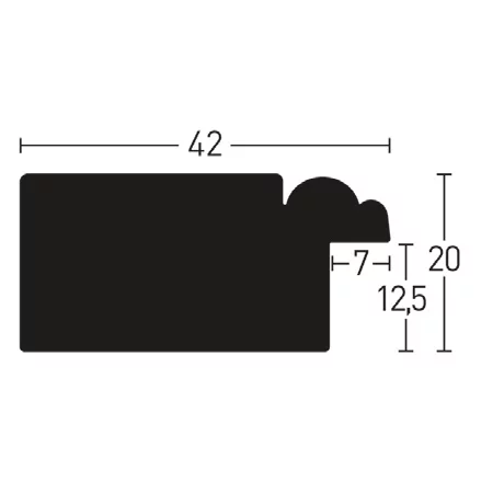 Holz-Bilderrahmen Rekup 42 21x29,7 cm (A4) | Schwarz | Normalglas (2 mm)